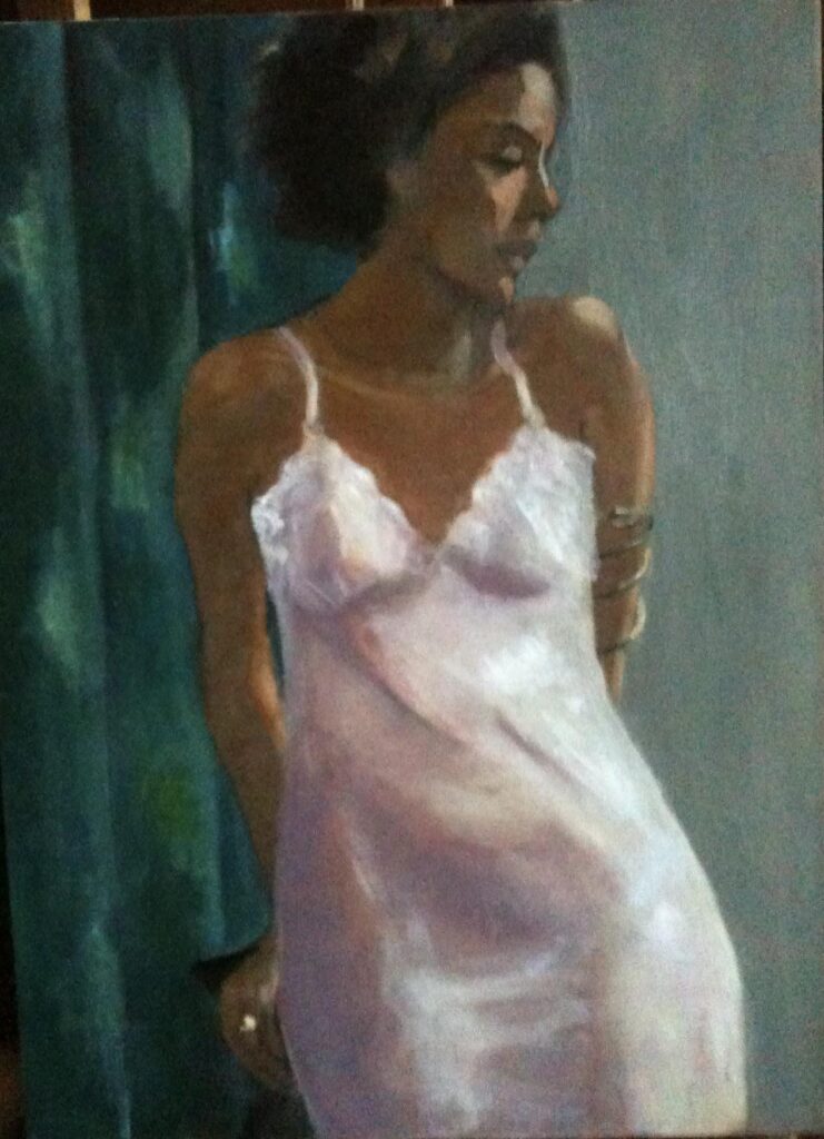 Figure painting by Janet Hillel - Girl in Slip