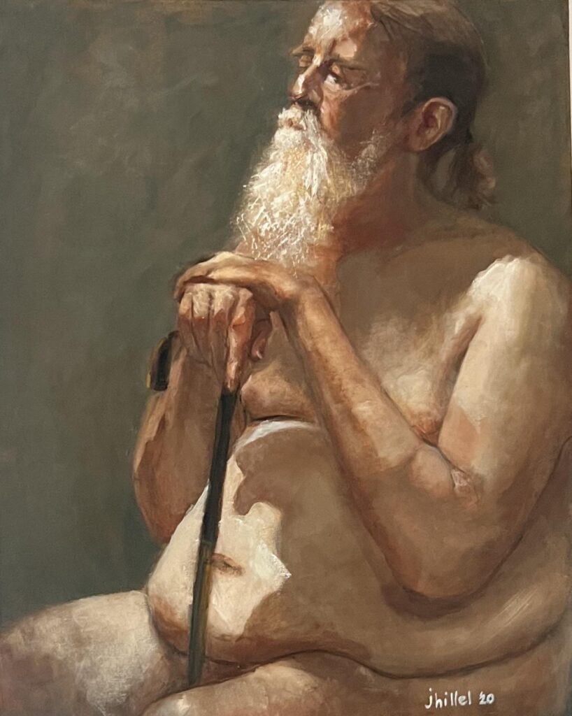 Figure painting by Janet Hillel - Henry with Cane